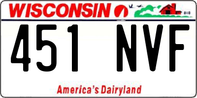 WI license plate 451NVF