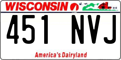 WI license plate 451NVJ