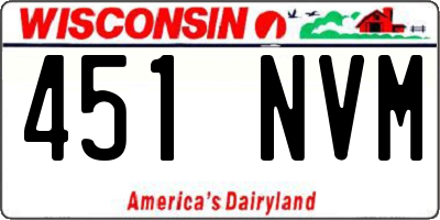 WI license plate 451NVM