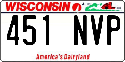 WI license plate 451NVP