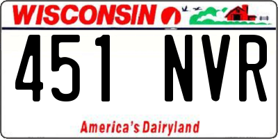 WI license plate 451NVR