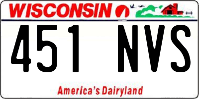 WI license plate 451NVS