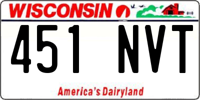 WI license plate 451NVT