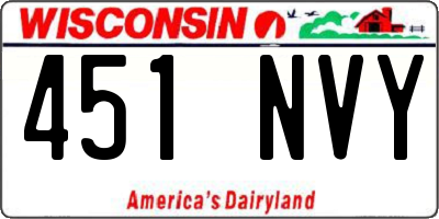 WI license plate 451NVY