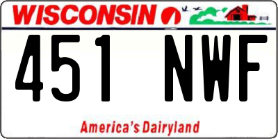 WI license plate 451NWF