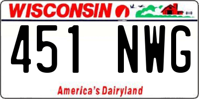 WI license plate 451NWG