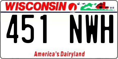 WI license plate 451NWH