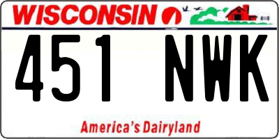 WI license plate 451NWK