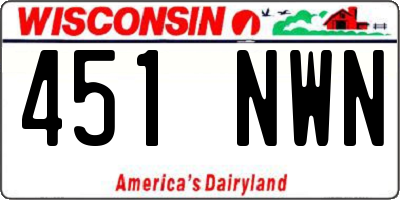WI license plate 451NWN