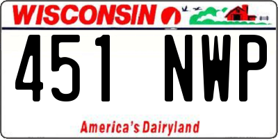 WI license plate 451NWP