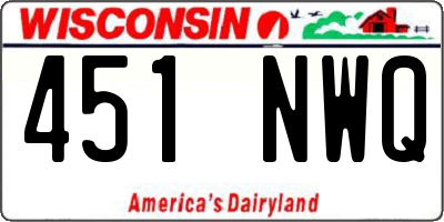 WI license plate 451NWQ