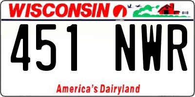 WI license plate 451NWR