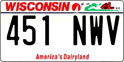 WI license plate 451NWV
