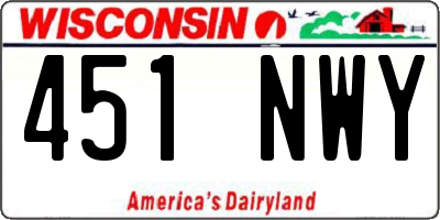 WI license plate 451NWY