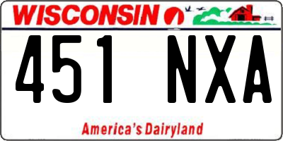 WI license plate 451NXA