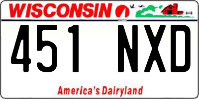 WI license plate 451NXD