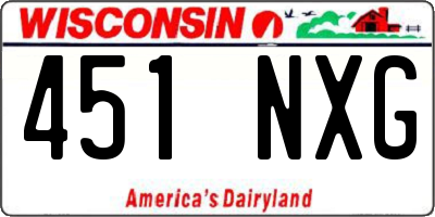 WI license plate 451NXG
