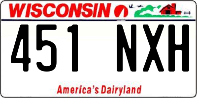 WI license plate 451NXH