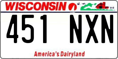 WI license plate 451NXN