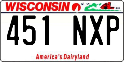WI license plate 451NXP