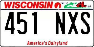 WI license plate 451NXS