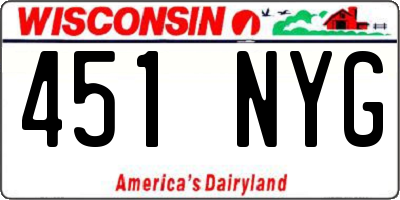 WI license plate 451NYG