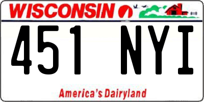 WI license plate 451NYI