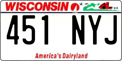 WI license plate 451NYJ