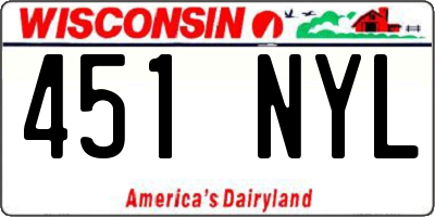 WI license plate 451NYL