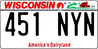 WI license plate 451NYN