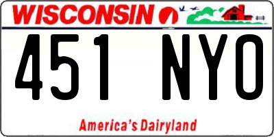 WI license plate 451NYO