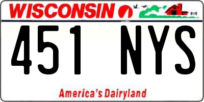 WI license plate 451NYS