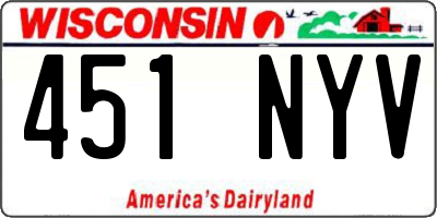 WI license plate 451NYV