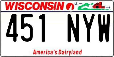 WI license plate 451NYW