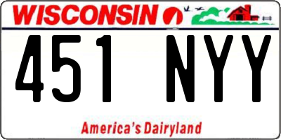 WI license plate 451NYY