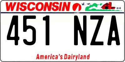 WI license plate 451NZA