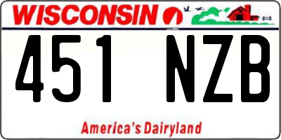 WI license plate 451NZB