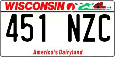 WI license plate 451NZC