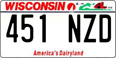 WI license plate 451NZD