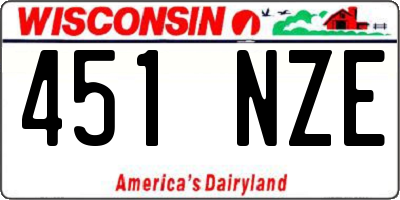WI license plate 451NZE