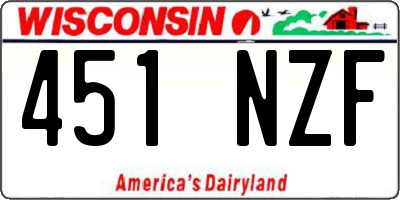 WI license plate 451NZF