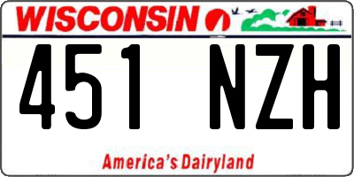 WI license plate 451NZH