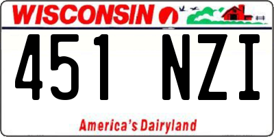 WI license plate 451NZI