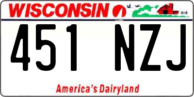WI license plate 451NZJ