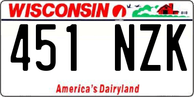 WI license plate 451NZK