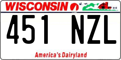 WI license plate 451NZL