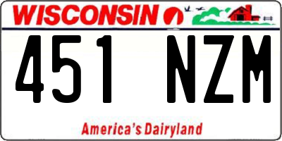 WI license plate 451NZM