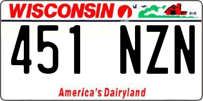 WI license plate 451NZN