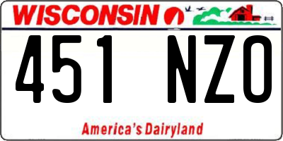 WI license plate 451NZO