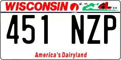 WI license plate 451NZP
